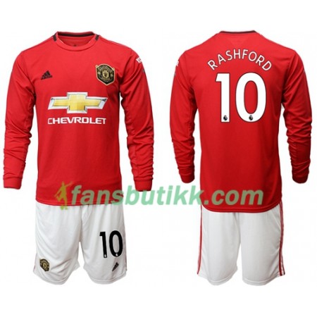 Fotballdrakt Manchester United Rashford 10 Barn Hjemmetrøye 2019-2020 Langermet